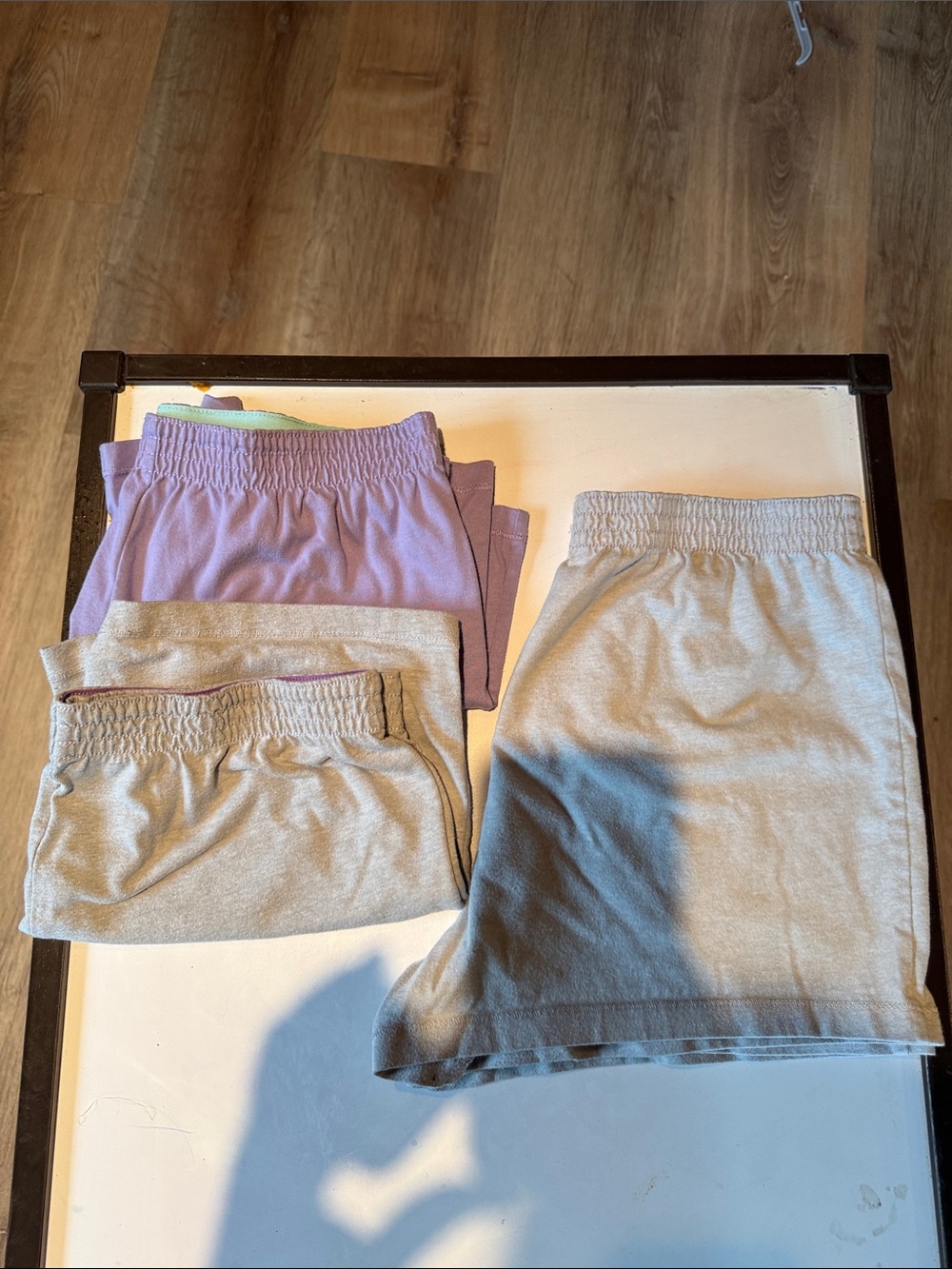 wonder nation Lavender and Light Gray Kids Elastic Waist Shorts Set of three☀️